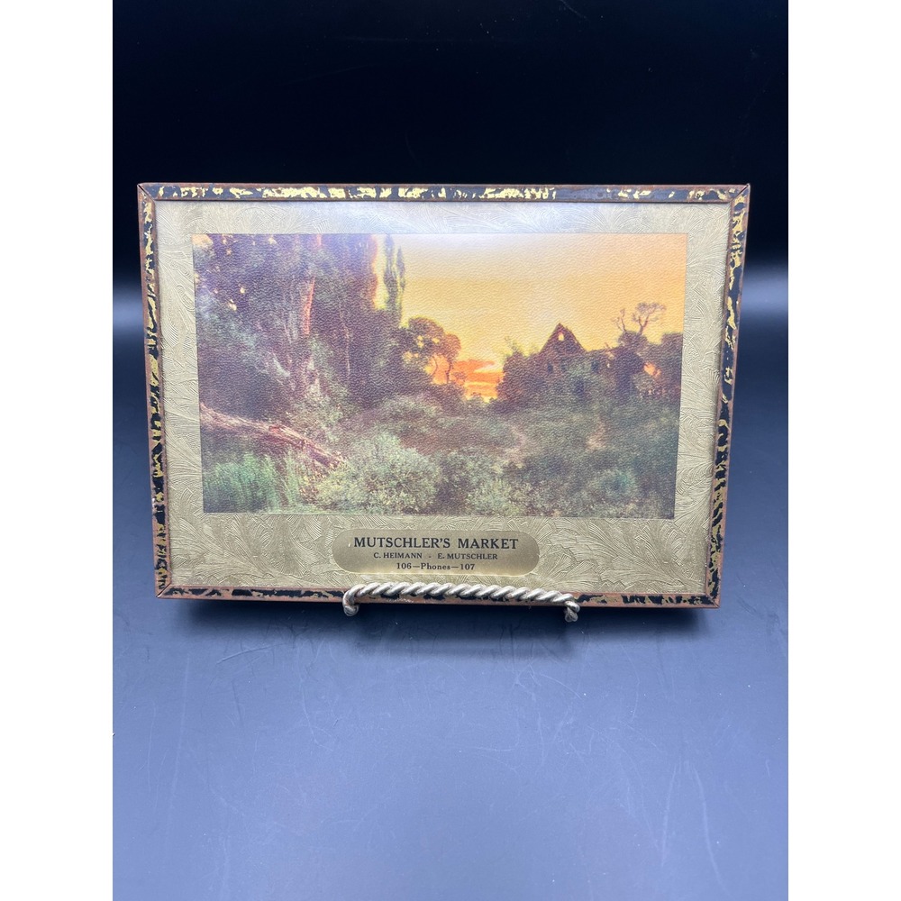 Mutschlers Market Framed Print Vintage Sunset Scenery Wall Decor 7" x 5"‎